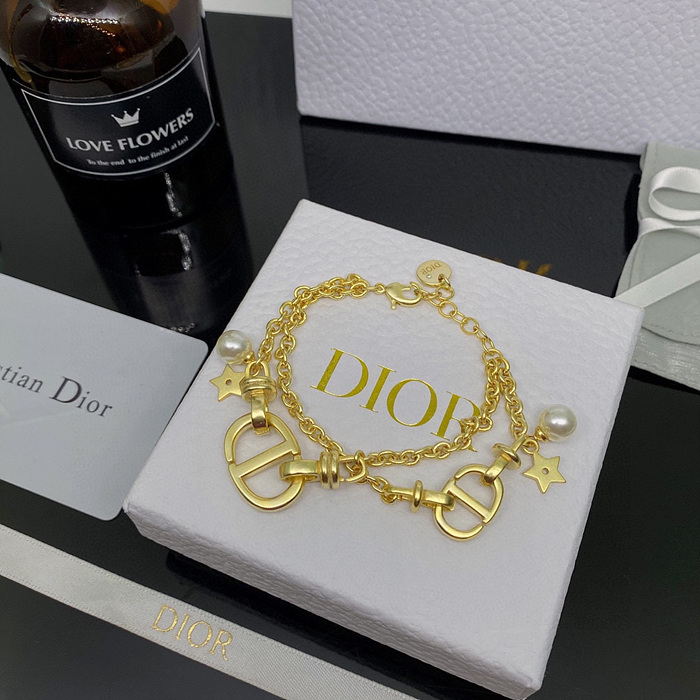 디올 dior cd 더블 레이어 브레이슬릿