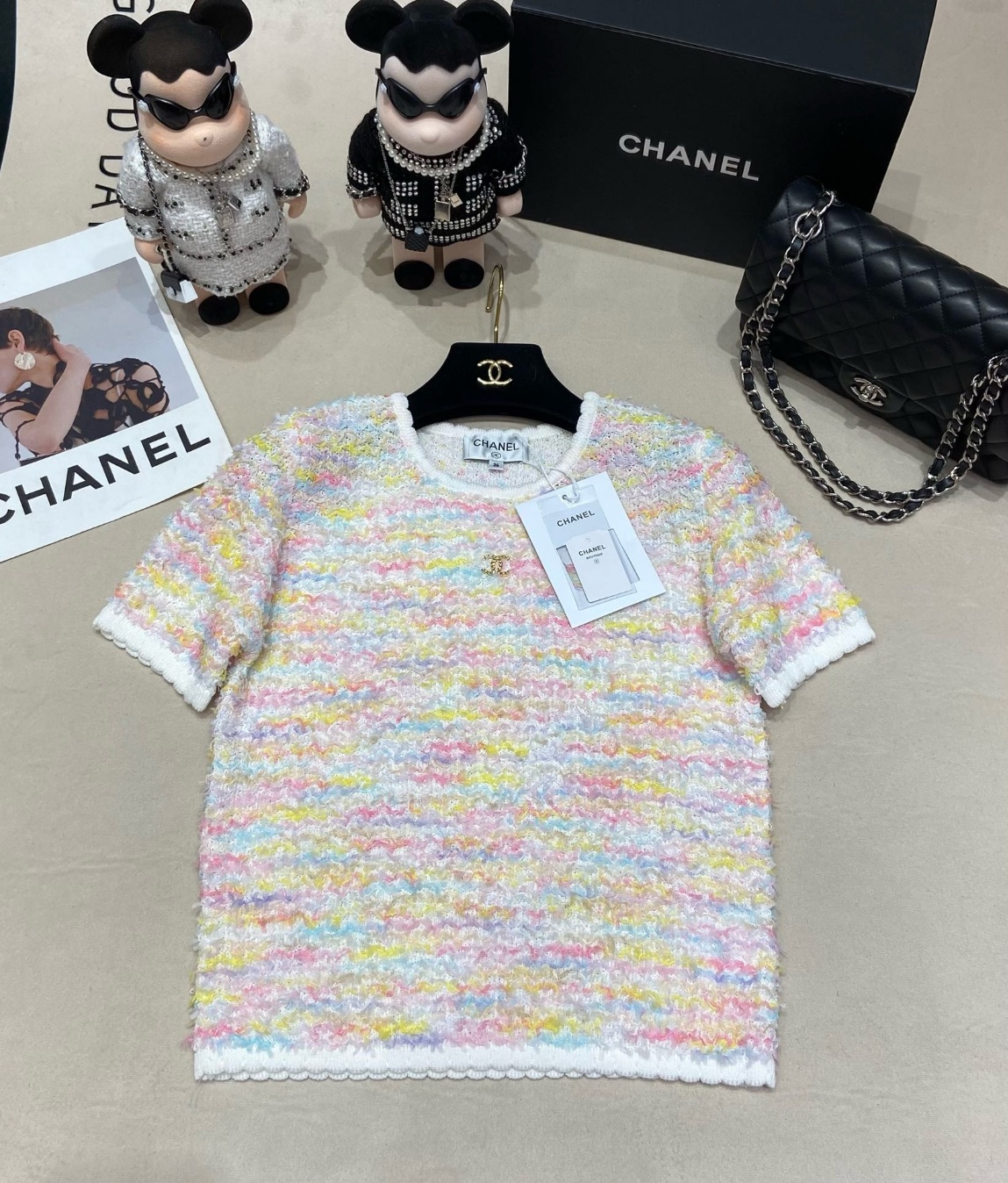 CHANEL 샤넬 2024 봄여름 신상 니트 컬러 반팔